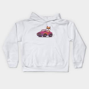 Dog Driving a Car Kids Hoodie